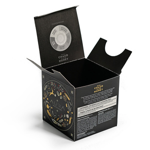 Custom Cmyk Printing Logo Paper <strong>Small</strong> Candle <strong>Packaging</strong> <strong>Boxes</strong> Auto Bottom Black Cardstock 12oz Candle Box - Product Image 4