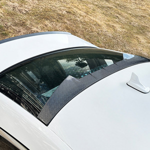 Audi A4 B9 2017-2024 Sedan Blade Style Roof Spoiler Carbon Fiber Texture Piano Black Rear Trunk Wing Exterior Modification - Product Image 3