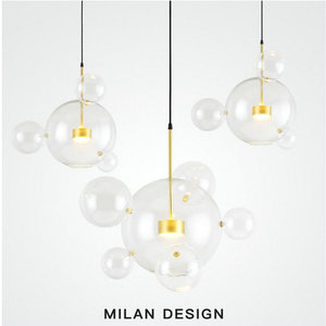 Foyer casa sfere di vetro lampadario di cristallo ufficio ristorante luce del pendente di vetro di stile in metallo Oro caldi - Product Image 6