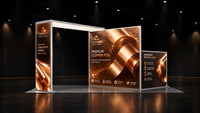 Kit d'affichage pour stand d'exposition 3x6m avec éclairage LED SEG et cadre en aluminium