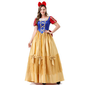 Costume de <span class=keywords><strong>princesse</strong></span> Blanche-Neige de conte de fées de Grimm pour Halloween, robe de cosplay pour adulte, costume de scène en polyester, tenue de fête - Product Image 4