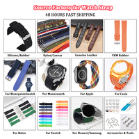 Nouveau bracelet de plongée étanche en silicone de 20 mm et 22 mm, sangles de poignet courbées, bracelet de montre en caoutchouc pour MoonSwatch pour Rolex