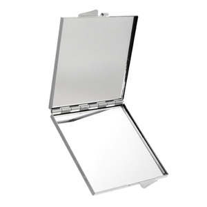 Mini Square Blank Compact Mirror 6cm Electroplated HD Double Sided Folding Pocket Metal Makeup Mirror - Product Image 5