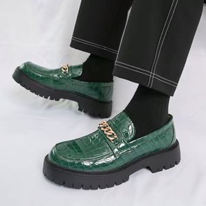 Zapatos de Cuero Formales de Negocios para Hombre, Estilo 2025, Talla Grande, Suela Gruesa, Aumentan la Estatura, Sin Cordones - Product Image 6