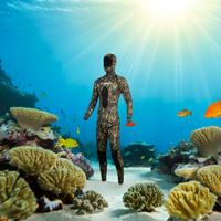 DIVESTAR OEM&ODM Setelan Spearfishing Bawah Air Berbahan Neoprena 1.5mm Tahan Air dengan Jahitan Flatlock, Lapisan Nilon, dan Logo Kamuflase di Bagian Depan
