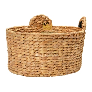 Cesta de Almacenamiento Redonda de Mimbre Hecha a Mano para Niños, de un Solo Nivel, para Juguetes y Ropa, de Vietnam - Product Image 3
