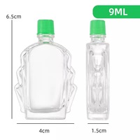 Bouteille vide d'huile médicinale verte analgésique externe pour le soulagement temporaire des douleurs mineures, des contusions, des tensions et des entorses