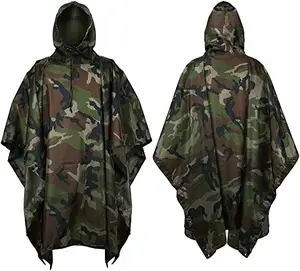 Woqi Custom Camouflage Waterproof Rain luxury fashion poncho women cape coat poncho Waterproof