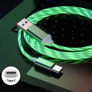 Cavo di ricarica rapida <span class=keywords><strong>3</strong></span>-in-1 con luce LED a flusso luminoso, Type-<span class=keywords><strong>C</strong></span>/Micro USB, in TPE resistente con anima in rame puro per stampante, computer, scanner di codici a barre - Product Image 5