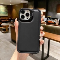 Étui pour téléphone portable en cuir à grande fenêtre avec support de protection d'objectif de caméra pour iPhone 17 16 15 14 13 12 11 Pro Max