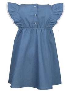 Abito da bambina in Denim <span class=keywords><strong>di</strong></span> cotone organico vestito da bambina abiti da bambina con volant e bambine - Product Image 2