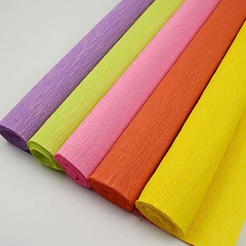 Hochwertige Blumen verpackung buntes Wellpappen-Krepp papier Craft Color Crepe Paper