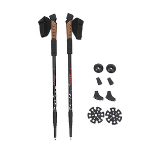 Bastones de Esquí Telescópicos de Aluminio con Empuñadura de Corcho, Ligeros, para Uso en Exteriores, con Accesorios - Product Image 3
