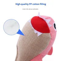 Dessin animé écologique en peluche requin famille cataire chat jouet Durable mâcher dents nettoyage