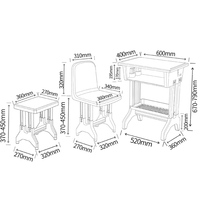 Meubles d'école modernes GUANGWEI, table d'étude pour enfants réglable en hauteur, bureau et chaise pour élèves en plastique pour salle de classe