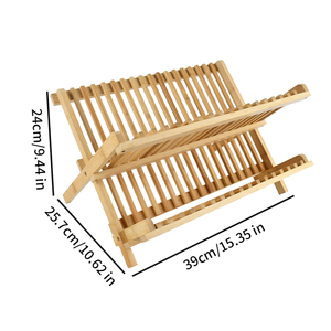 Égouttoir à vaisselle et support à assiettes en bambou, rangement vertical pour couvercles <span class=keywords><strong>de</strong></span> casseroles, tasses, livres, organisateur <span class=keywords><strong>de</strong></span> <span class=keywords><strong>cuisine</strong></span> multifonctionnel, nouveauté - Product Image 3
