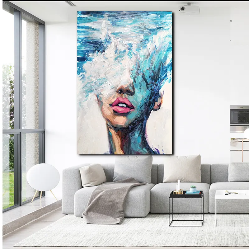 Home Decoratie Woonkamer Wall Art Abstracte Figuur Olieverf Art Geschenken Meisje Gedrukt Schilderen