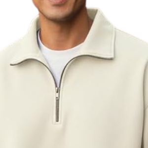 Sweat-shirt en polaire à col zippé pour homme, doux, chaud, décontracté, col zippé, fournisseur OEM ODM - Product Image 5