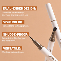 Crayon de maquillage minéral OEM personnalisé avec logo, double embout, tampon à taches de rousseur, séchage rapide, longue tenue, pigment waterproof, marque privée
