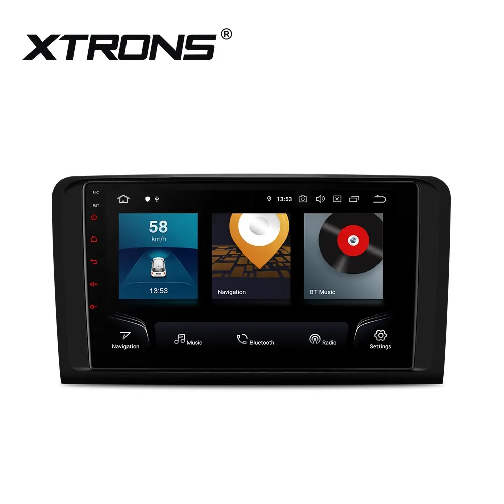 XTRONS Radio Mobil Android 9 Inci 6G 128G Qual Comm Snap Dragon 665 1din untuk Mercedes-benz dengan WiFi 4G 2.4GHz 5GHz Terintegrasi