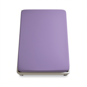 Sábana Ajustable 100% Algodón Color Lila 120x200 Cm Para Cama Italiana - Product Image 3