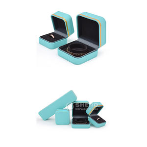 Customized Pu <b>Leather</b> <b>Jewelry</b> Box with Custom logo Luxury Fashion Gift Wedding Ring Bangle Earring Pendant Bracelet Set - Product Image 2