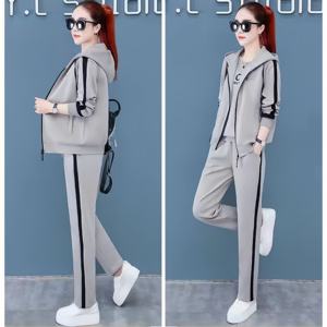 Conjunto de Chaleco para Dama Otoño Invierno 2025 Camisa de Manga Larga + Chaleco con Capucha Tallas Grandes Traje Deportivo Casual para Mujer - Product Image 3