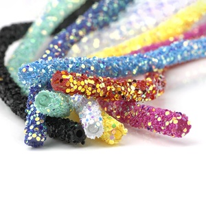 Bán buôn AB cầu vồng đầy màu sắc Sequins keo-on mềm ống dây dây Rhinestones Sequins cắt tỉa cho hàng may mặc phụ kiện - Product Image 2
