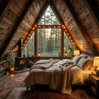Frais de conception pour Cabane en bois triangulaire en A, Maison de vacances de glamping très demandée, Chalet forestier préfabriqué