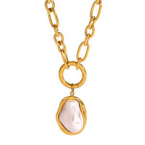 Collar con Colgante Personalizado de Acero Inoxidable 316L, Chapado en Oro PVD de 14K y 18K, Joyería Fina de Moda, Collar de Perlas al por Mayor para Mujer - Product Image 5