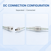 Kabel Konektor Daya Transparan Tahan Air DC5521 Male Female PVC Kawat Tembaga IP65 untuk Lampu LED