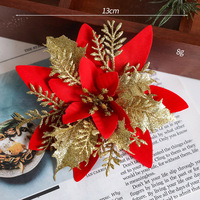 Bunga dekorasi Tahun Baru, bunga Natal lucu, bunga dekorasi klasik untuk rumah H