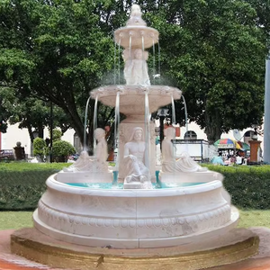 Grande fontaine en marbre avec statues mythologiques, fontaine d'eau en pierre pour jardin extérieur, pour villa - Product Image 2