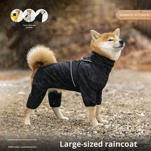 เสื้อกันฝนสุนัขขนาดใหญ่แบบปรับแต่งได้สายรัดข้อมือไนลอนคลาสสิก & ทันสมัยกันน้ำกันลมแห้งเร็วครอบคลุมถึงขาเต็มตัว - Product Image 3