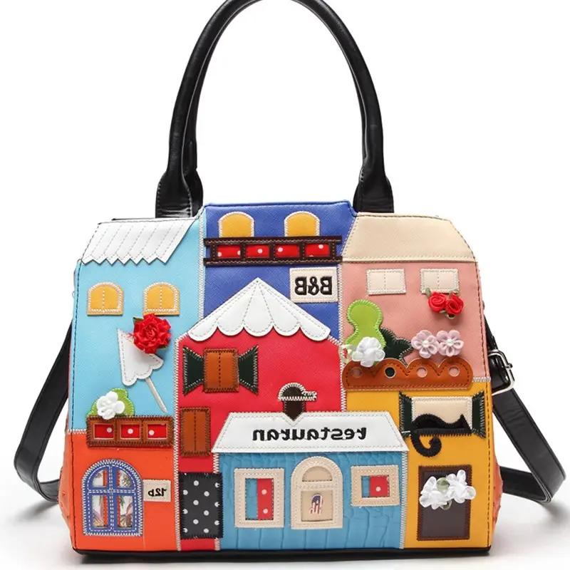 Grands sacs à main colorés de créateur européen pour femme, sacs de maison avec logo imprimé, sac à main de dessin animé style écriture, nouveauté 2022