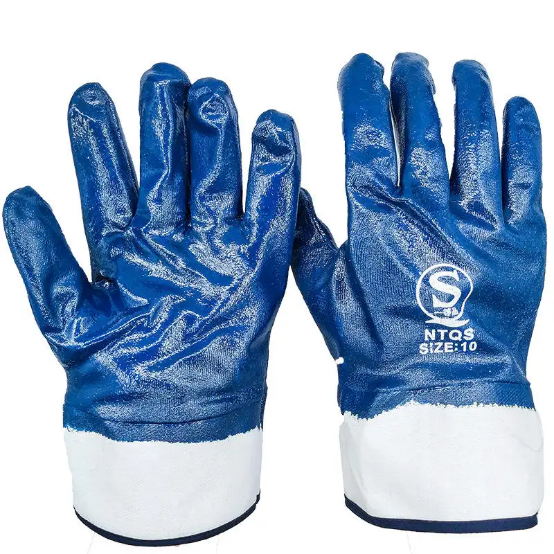 Bau Gartenarbeit shand schuhe mit Voll nitril beschichtung Sicherheits nitril glatt beschichtete Handschuhe guantes de nitrilo