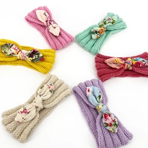 Vente chaude Hiver Oreilles De Lapin Turban Nouveau Design Tricoté Bébé <span class=keywords><strong>Bandeau</strong></span> avec Arc Réchauffeur Bébé <span class=keywords><strong>Bandeau</strong></span> - Product Image 2