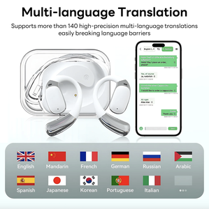Audífonos de Traducción de Idiomas con IA, Inalámbricos 3 en 1 en Tiempo Real para 144 Idiomas, Audífonos con IA A70 para IOS y Android - Product Image 3