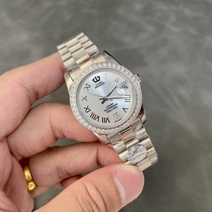 Montres mécaniques automatiques de luxe en moissanite pour femmes, <span class=keywords><strong>lunette</strong></span> sertie de diamants, boîtier en saphir, cadran de 31 mm, boîtes cadeaux, design étanche - Product Image 5