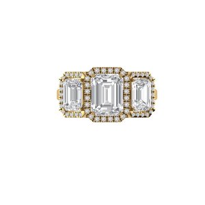8.5 US Size <b>Emerald</b> Cut Lab Grown Diamond <b>Ring</b> 925 <b>Silver</b> 9kt, 14kt, 18kt Gold <b>Rings</b> for Women's Jewelry - Product Image 3
