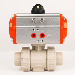 Vanne à boisseau sphérique pneumatique à double union PPH, vanne à boisseau sphérique en plastique résistante à la corrosion pour les conduites <span class=keywords><strong>de</strong></span> produits chimiques et <span class=keywords><strong>d</strong></span>'eaux usées - Product Image 5