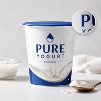 Etiquetas Adhesivas para Envases de Yogur Resistentes al Agua y a Bajas Temperaturas, Adhesión en Superficies Mojadas, Logotipo Personalizado, Precio de Fábrica, MOQ 1 Unidad