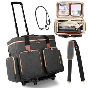 Maletín rodante multifuncional con compartimento acolchado para ordenador portátil, bolso de mano con ruedas para profesores para enseñanza y oficina - Product Image 1