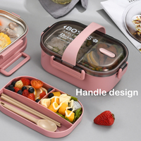 Boîte à lunch bento personnalisable en acier inoxydable pour adulte avec sac isotherme sans Bpa