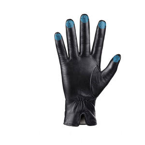 Gants en cuir confortables et respirants de couleur unie, nouvelle arrivée, gants en cuir imperméables avec doigts complets - Product Image 5