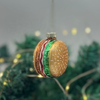 Décorations de Noël en verre pour arbre, figurines et ornements alimentaires modernes, vente en gros