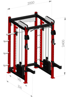 Station de musculation multifonctionnelle tout-en-un de qualité commerciale avec poulies doubles et rack de puissance robuste pour salle de sport à domicile