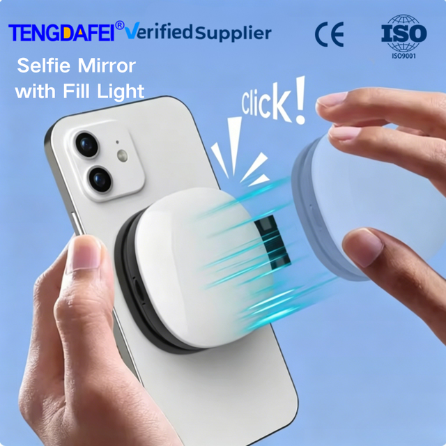 Mini Pocket Magnetic LED Selfie Fill Light Three Color Temperatures Foldable Design Mirror Portable Beauty Lamp for Mobile Phone