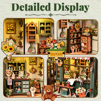 Kit de construction de maison de fleurs miniature DIY, kit de puzzle en bois 3D avec lumière LED, maison de poupée pour décoration intérieure, cadeau