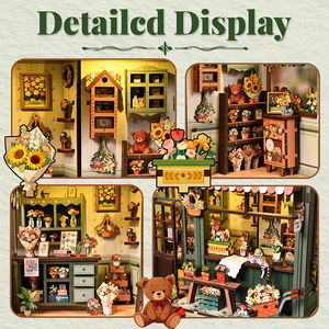 Kit de Bricolaje para Construir una Casa de Libros en Miniatura, Invernadero, Casa de Flores, Rompecabezas 3D de Madera con Luz <span class=keywords><strong>LED</strong></span>, Casa de Muñecas para Decoración del Hogar, Regalo - Product Image 2